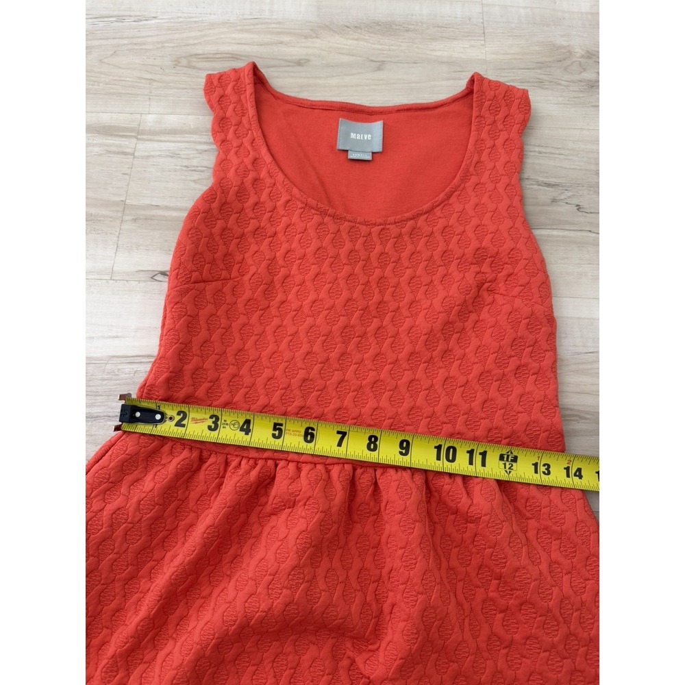 Anthropologie Maeve Coral Caye Scallop Textured Lace Detail Dress Pockets XS - Picture 8 of 10